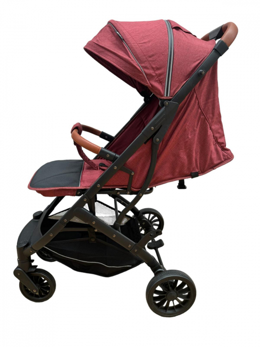 Carucior Sport Tip Troller cu Husa de Picioare Spatar Reglabil Rosu Bordo [7]