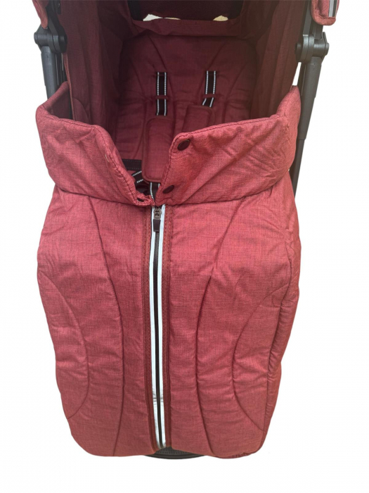 Carucior Sport Tip Troller cu Husa de Picioare Spatar Reglabil Rosu Bordo [8]