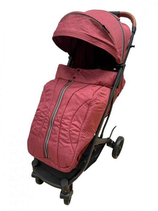 Carucior Sport Tip Troller cu Husa de Picioare Spatar Reglabil Rosu Bordo [2]