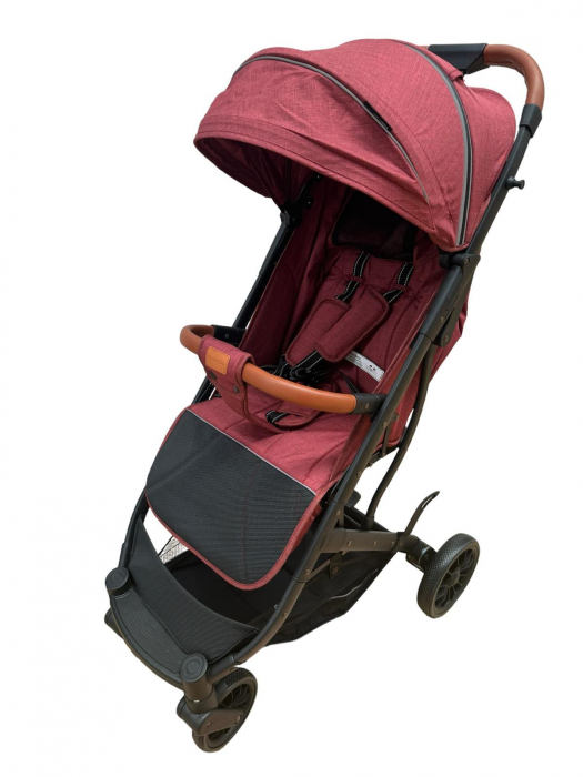 Carucior Sport Tip Troller cu Husa de Picioare Spatar Reglabil Rosu Bordo [5]