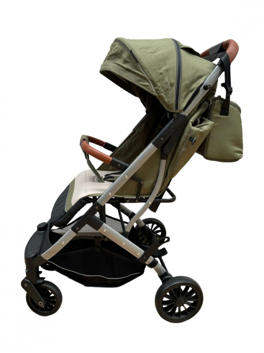 Carucior Sport Tip Troller cu Sac de Dormit si Geanta pentru Accesorii Bebelusi Kaki [8]