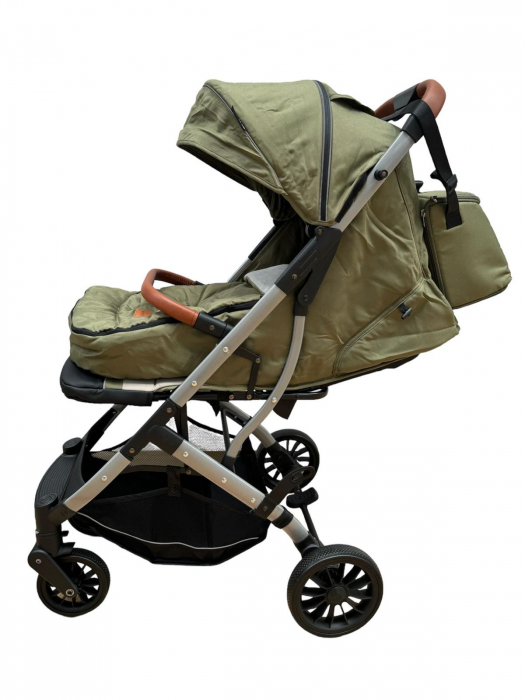 Carucior Sport Tip Troller cu Sac de Dormit si Geanta pentru Accesorii Bebelusi Kaki [2]