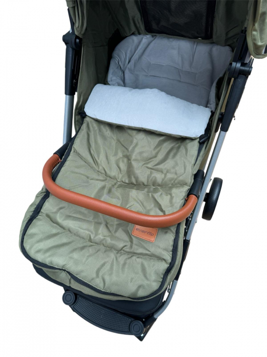 Carucior Sport Tip Troller cu Sac de Dormit si Geanta pentru Accesorii Bebelusi Kaki [6]