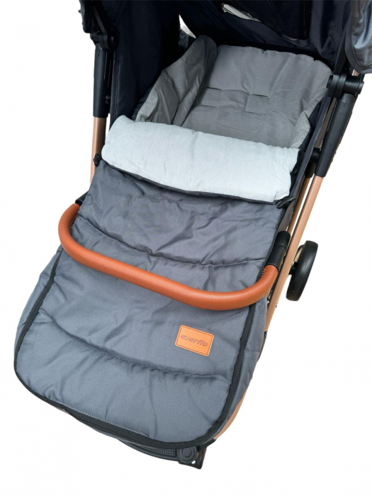 Carucior Sport Tip Troller cu Sac de Dormit si Geanta pentru Accesorii Bebelusi Gri [5]