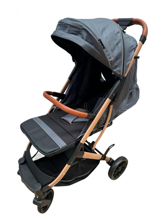Carucior Sport Tip Troller cu Sac de Dormit si Geanta pentru Accesorii Bebelusi Gri [6]