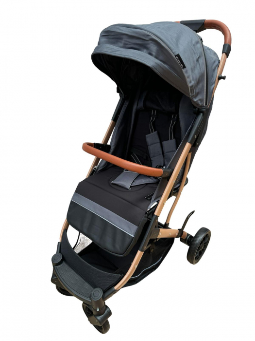 Carucior Sport Tip Troller cu Sac de Dormit si Geanta pentru Accesorii Bebelusi Gri [7]
