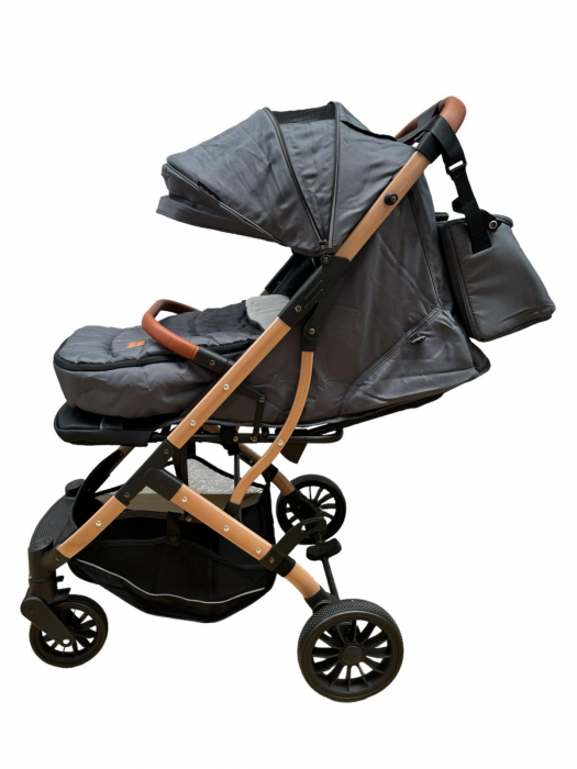 Carucior Sport Tip Troller cu Sac de Dormit si Geanta pentru Accesorii Bebelusi Gri [3]