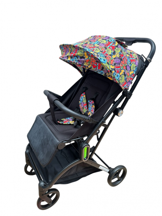 Carucior Sport Troler Pliabil cu Ham 5 Puncte Spatar Reglabil Copertina Desene [4]