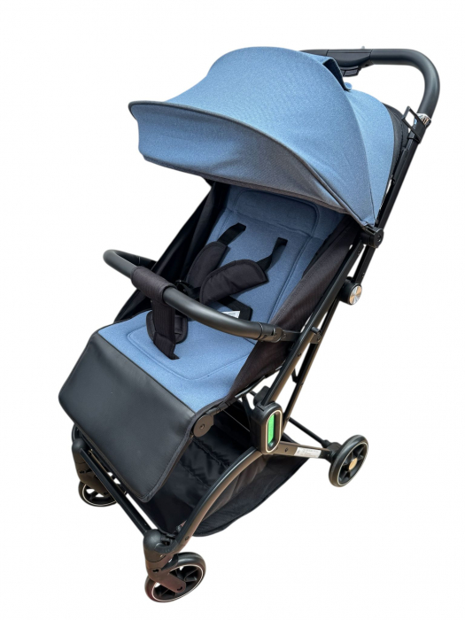 Carucior Sport Troler Pliabil cu Ham 5 Puncte Spatar Reglabil Copertina Albastru [4]