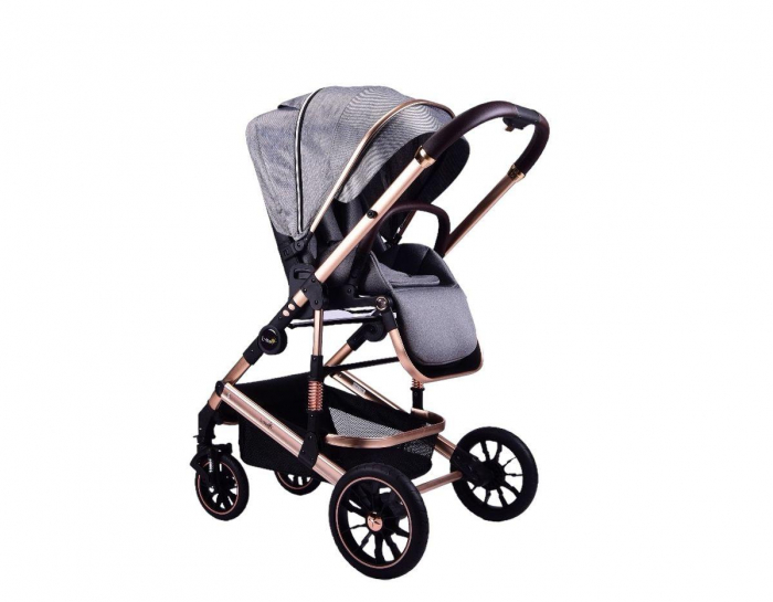 Carucior Transformabil 3 in 1 Copii Gri - Geanta, Scoica si Husa de Picioare [9]