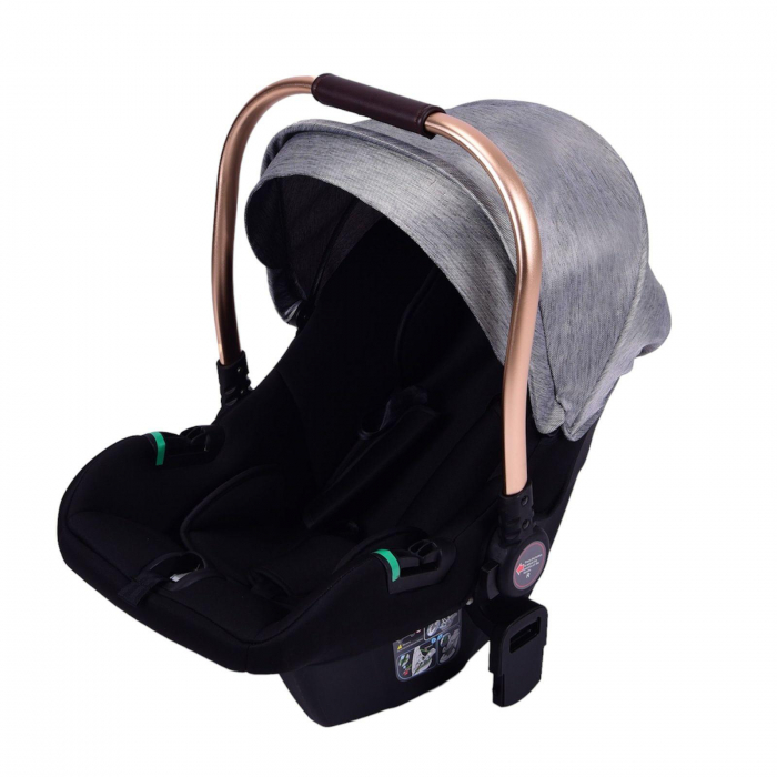 Carucior Transformabil 3 in 1 Copii Gri - Geanta, Scoica si Husa de Picioare [8]