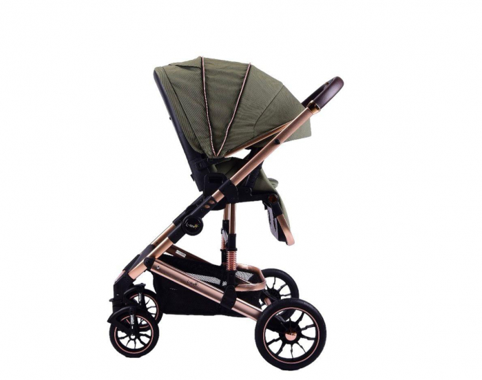 Carucior Transformabil 3 in 1 Copii Kaki - Geanta, Scoica si Husa de Picioare [14]