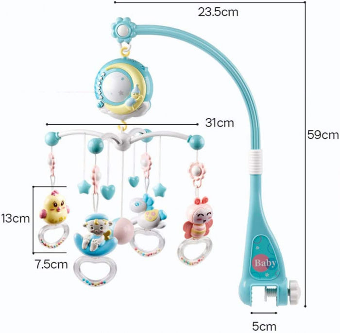Carusel Patut Bebe Muzical cu Proiectie si Telecomanda [7]