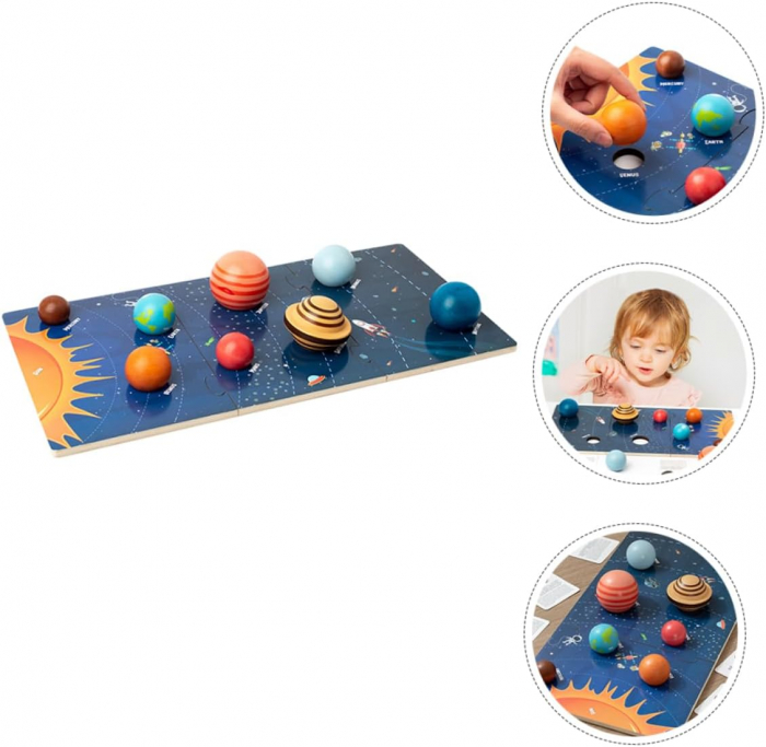 Puzzle 3D din lemn Sistem Solar – Jucarie educativa pentru copii [6]