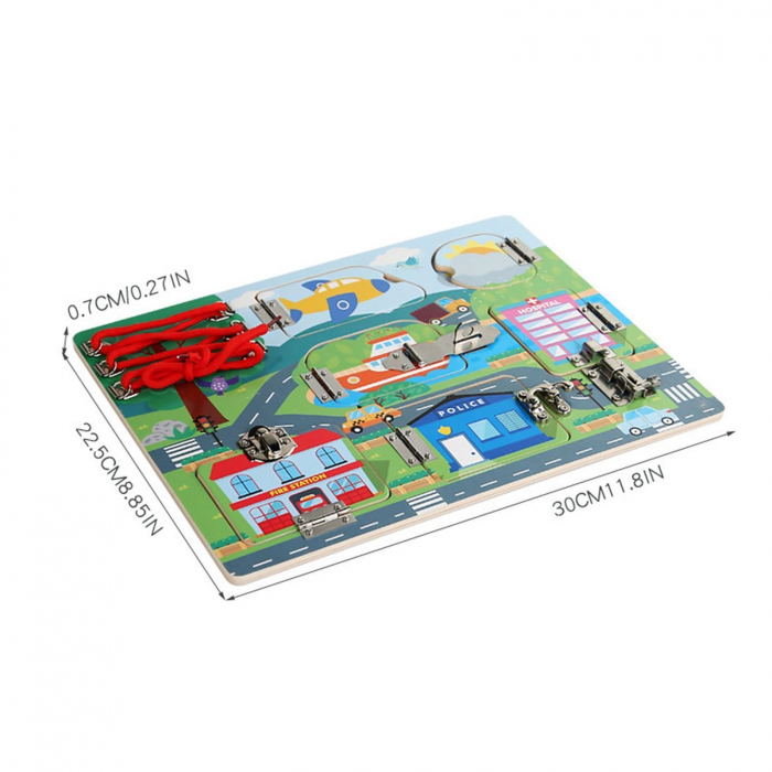 Puzzle Educativ Lemn Busy Board Urban – Vehicule si Profesii [4]