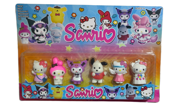 Set figurine Sanrio, 6 personaje Hello Kitty, My Melody, Kuromi [1]