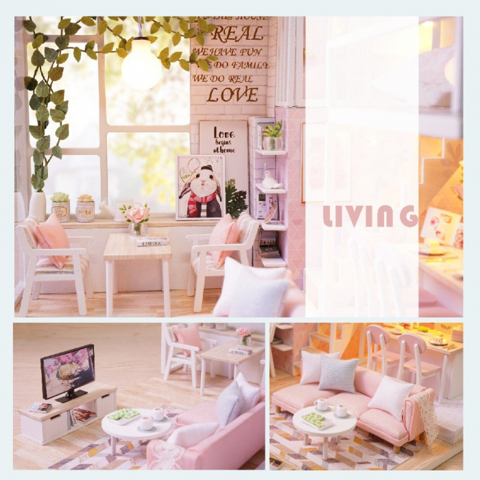 Casa de Papusi DIY in Miniatura cu Mobilier – Kit Casuta de papusi [4]