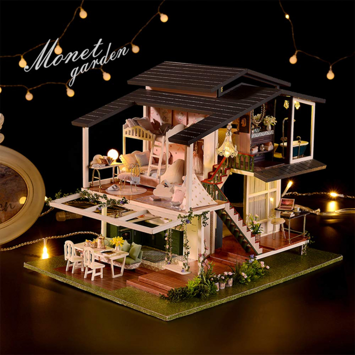 Casă de Păpuși în Miniatură cu Mobilier - Kit DIY din Lemn [6]