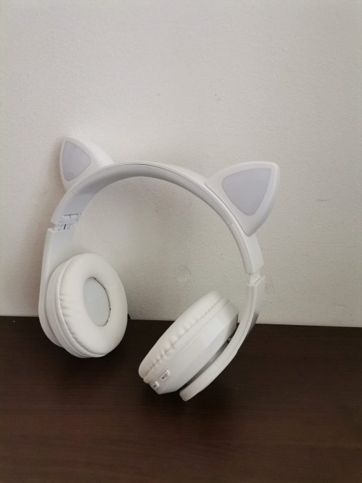 Casti Audio Copii Wireless Urechi de Pisica Microfon si Lumini Led [3]
