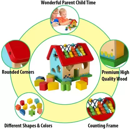 Casuta din lemn cu forme Geometrice si ABC [4]