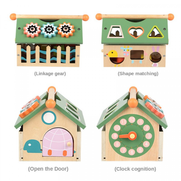 Joc educativ din lemn sortare forme geometrice Casuta inteligenta - Smart House [3]