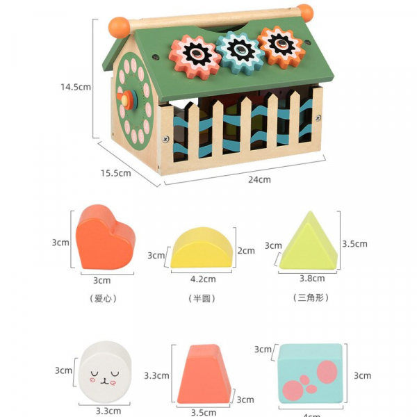 Joc educativ din lemn sortare forme geometrice Casuta inteligenta - Smart House [5]