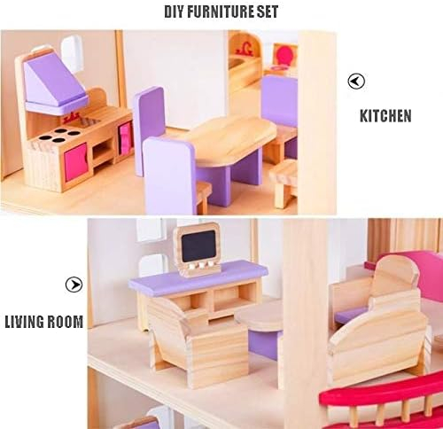 Casuta din Lemn Papusi cu Accesorii Pink House [5]