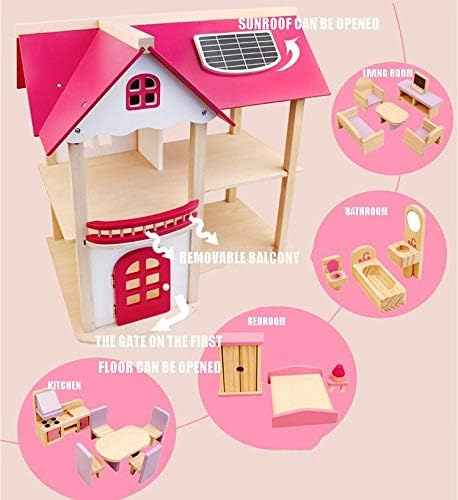 Casuta din Lemn Papusi cu Accesorii Pink House [8]