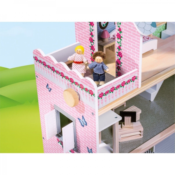 Casuta Lemn Papusi Mare Pink House Dolls Casuta Papusi accesorii [3]