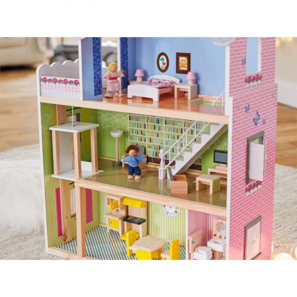 Casuta Lemn Papusi Mare Pink House Dolls Casuta Papusi accesorii [2]