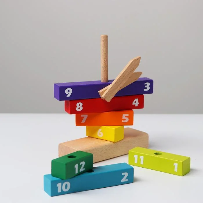 Ceas Puzzle din Lemn Montessori Multicolor [2]
