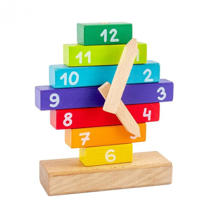 Ceas Puzzle din Lemn Montessori Multicolor [3]