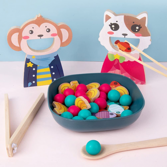 Joc Educativ din Lemn Montessori sortare  Hraneste Animalul [7]