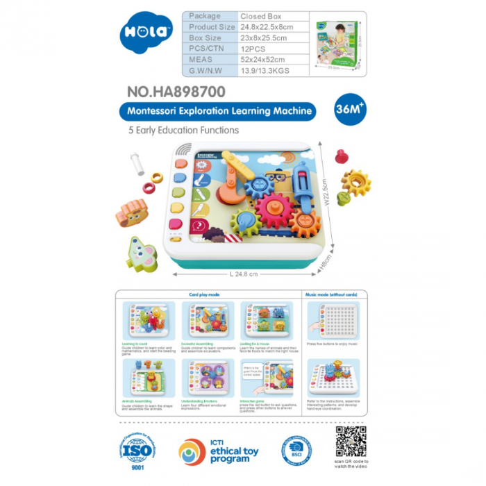 Centrul de activități Tabla Montessori Busy Board Hola [3]