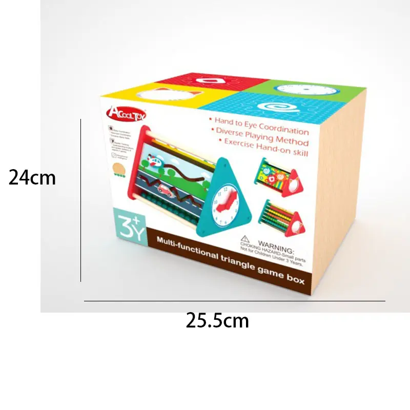 Centru de activitatii 5 in 1 Montessori din lemn Alfabet Triunghi [2]