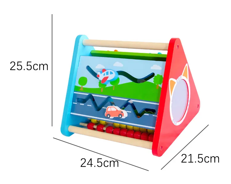 Centru de activitatii 5 in 1 Montessori din lemn Alfabet Triunghi [3]