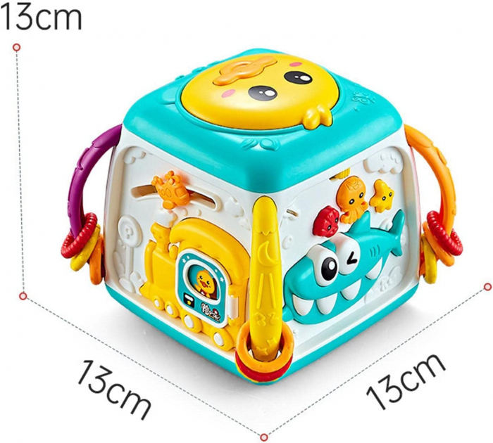 Centru de activitatii Bebelusi Wisdom Cube cu sunete Cub Interactiv cu Toba [4]