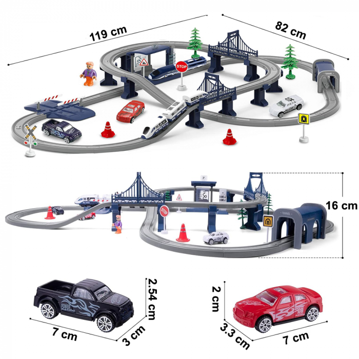 Circuit Tren Electric cu accesorii 106 piese [5]