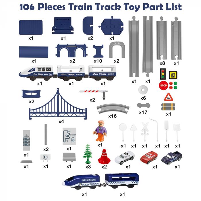 Circuit Tren Electric cu accesorii 106 piese [6]