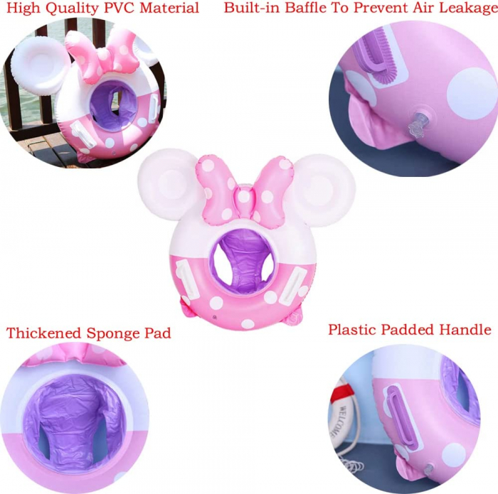 Colac Gonflabil cu chilotei si Manere Minnie Mouse Cadou Aripioare de inot [7]