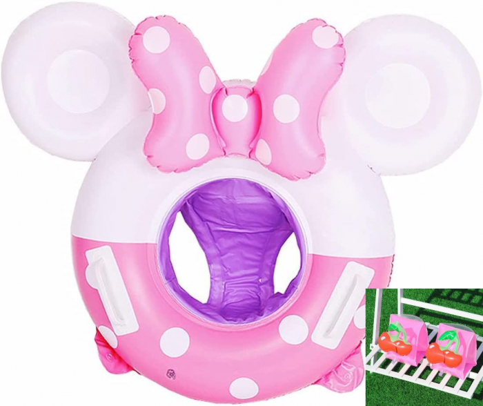 Colac Gonflabil cu chilotei si Manere Minnie Mouse Cadou Aripioare de inot [3]