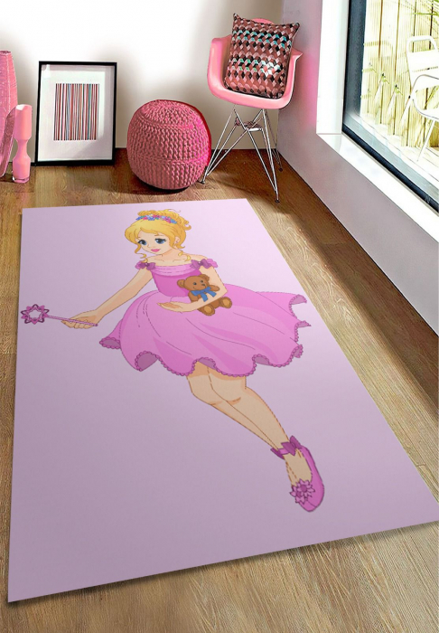 Covor Camera Copilului 3D Roz Zana cu Bagheta magica [3]