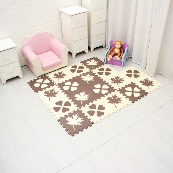 Covoras Puzzle din spuma eva Minnie Mouse Ampreta picior bebe Trifoi sau Frunza 1 cm grosime [8]