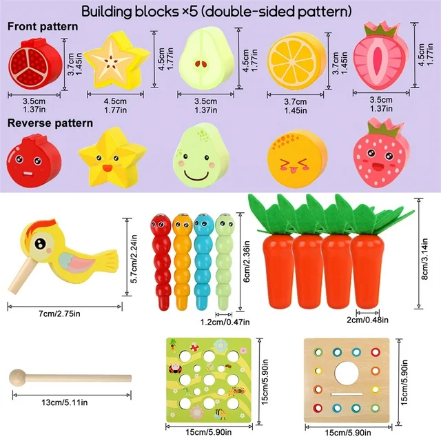 Cub de Activitate din Lemn - Jucărie 7 în 1 Montessori [5]