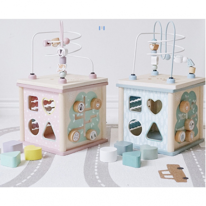 Cub Educativ din Lemn 5 in 1 Pastel Nunukids [3]