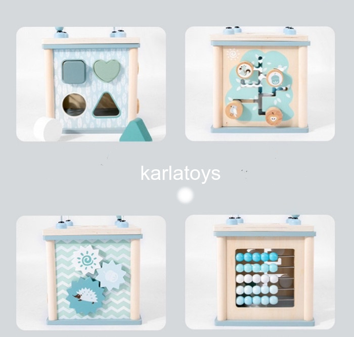 Cub Educativ din Lemn 5 in 1 Pastel Nunukids [4]