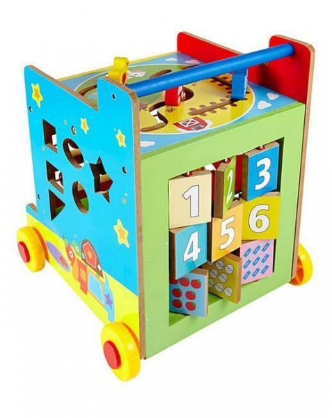 Cub Educativ din Lemn Mare 8 in 1 si Antepremergator cu activitati [8]