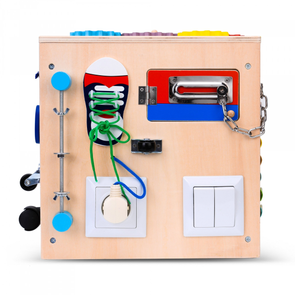 Cub Lemn Educativ Senzorial Montessori Busy Box 25 de activitati [4]