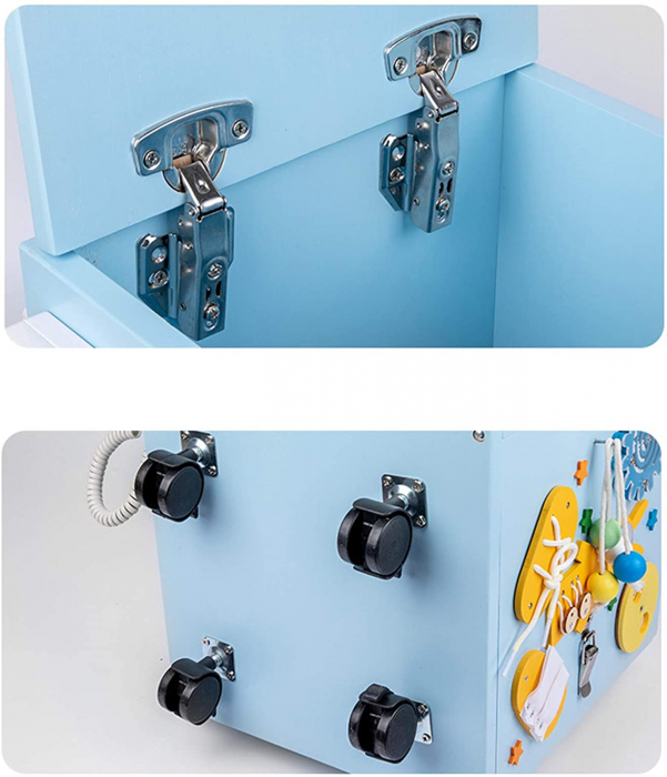 Centru de activitatii multifunctional montessori Cub Busy Box senzorial cu inchizatori [6]