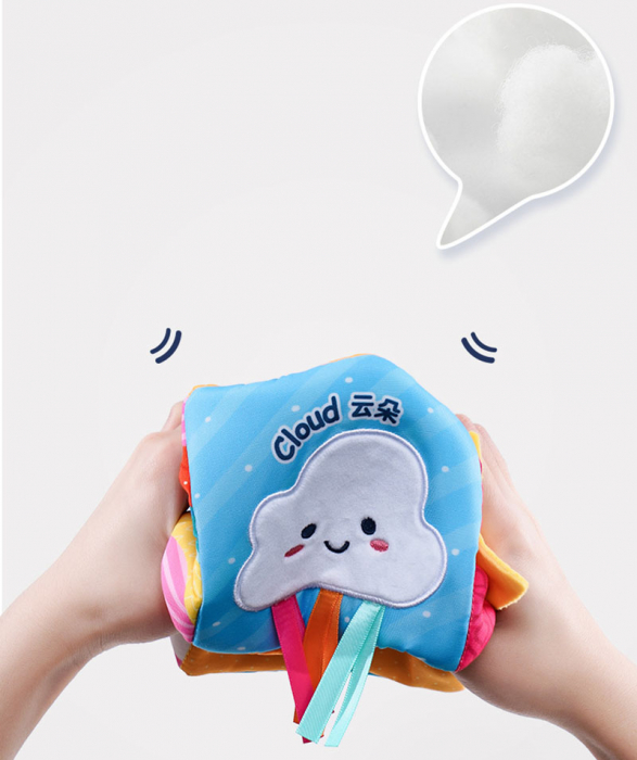 Cub Textil Cutia cu servetele Jucarie senzoriala Montessori Jollybaby Vremea [4]